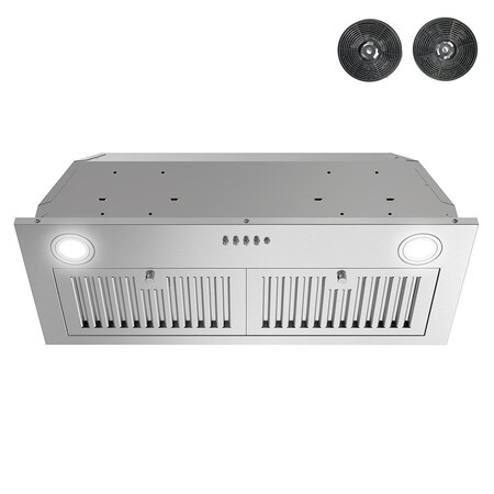 Streamline 28 in. Sacchi Ductless Insert 350 CFM Range Hood in Brushed Stainless Steel T-4015-1-DL